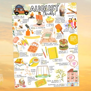 Printable August Checklist | August Bucket List