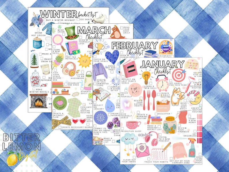 Feb Task List.pdf Printable Monthly Winter Checklist Value Pack | January February March ...