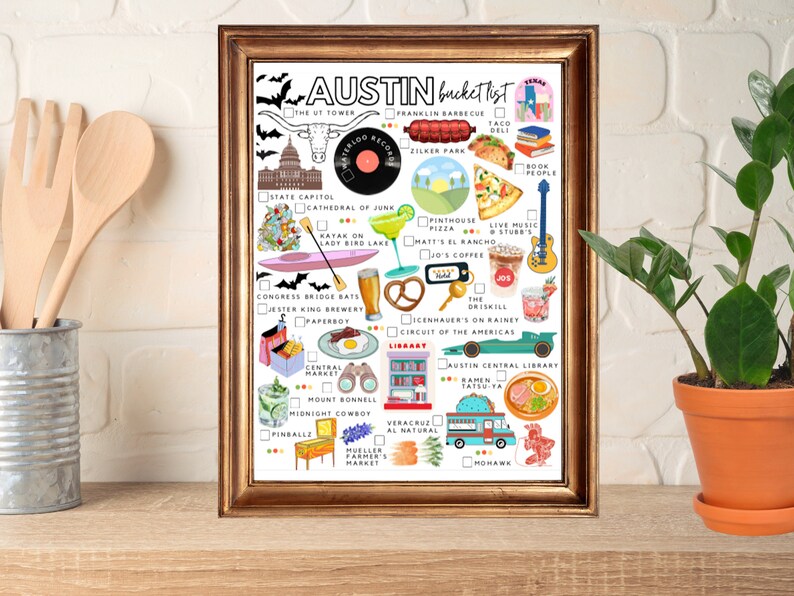 Printable Austin Texas Bucket List Austin Texas Todo List Etsy