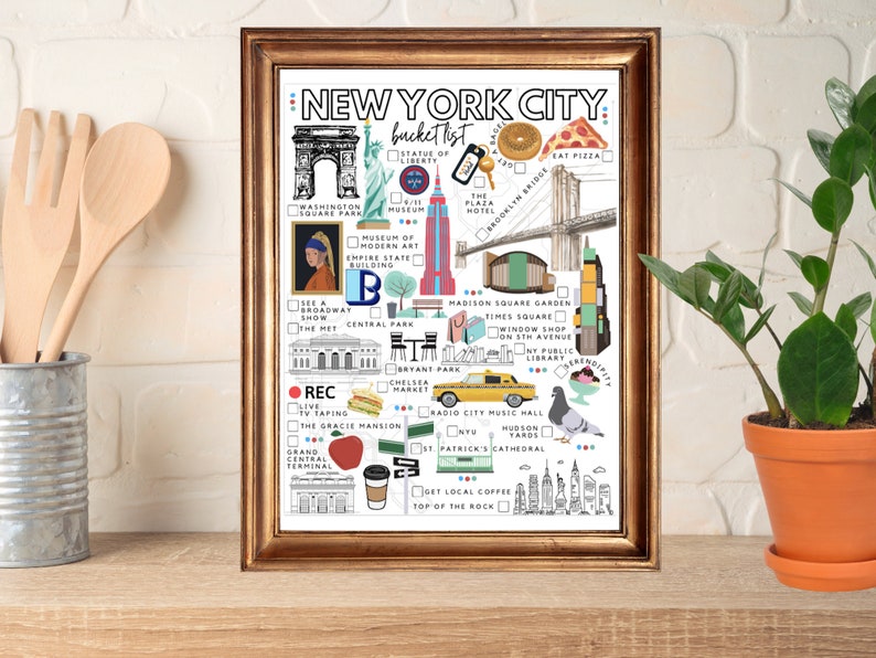 Printable New York City Bucket List NYC Todo List Etsy
