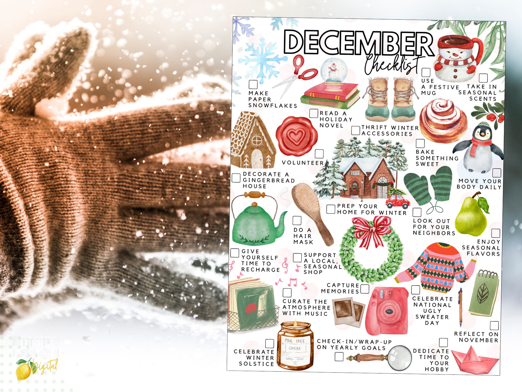 Printable December Checklist | December Bucket List - Etsy
