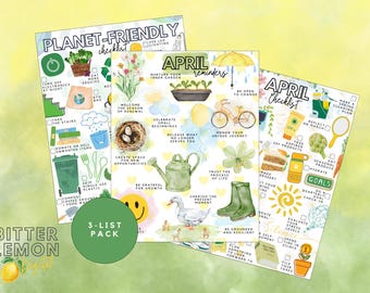 Printable April Checklist Value Pack: Reminders & Bucket List (PDF)