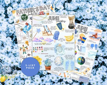 June Printable List Value Pack: Checklist, Reminders, Bucket List (PDF)