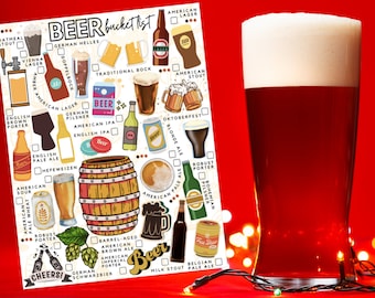 印刷可能なビールバケットリスト | 25種類以上のスタイルトラッカー（PDF）