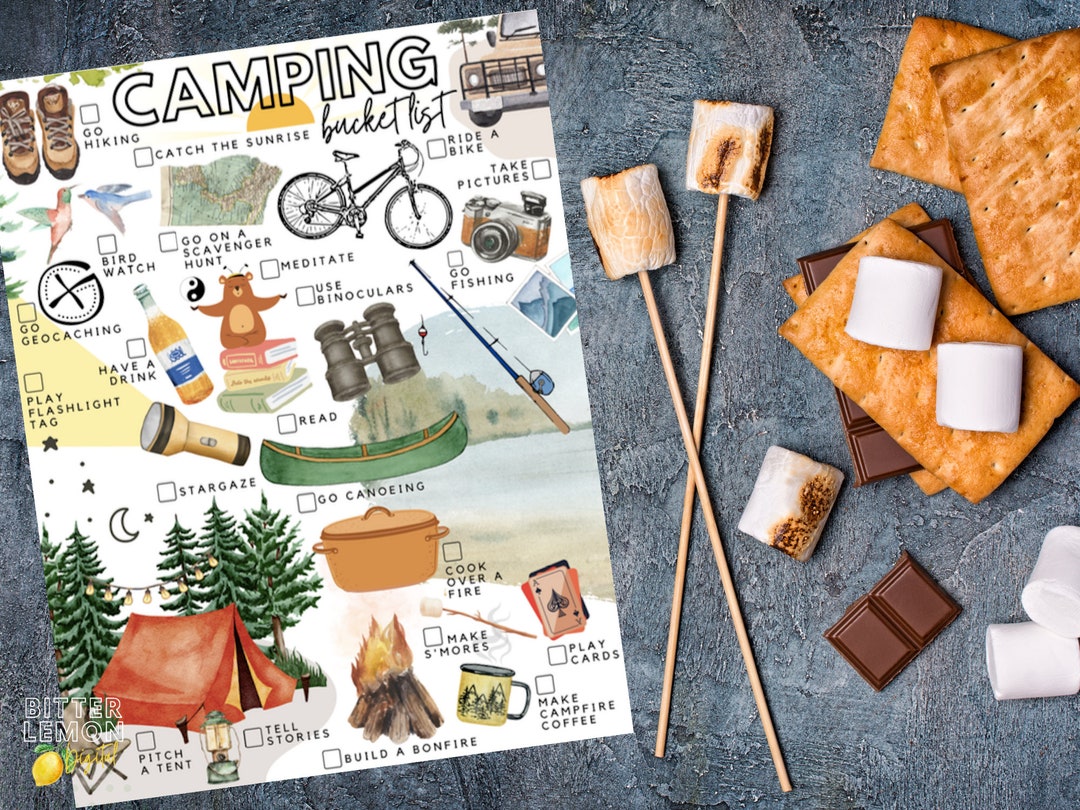 Printable Camping Bucket List Camping Activities List Etsy