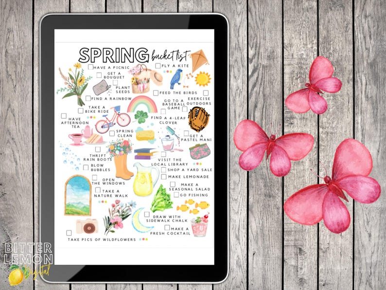 Pinterest Spring Watch List Spring Bucket List Printable | Spring Activities Checklist - Etsy
