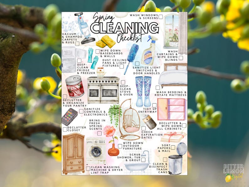 Spring Cleaning Checklist Printable | Deep House Clean List PDF - Etsy