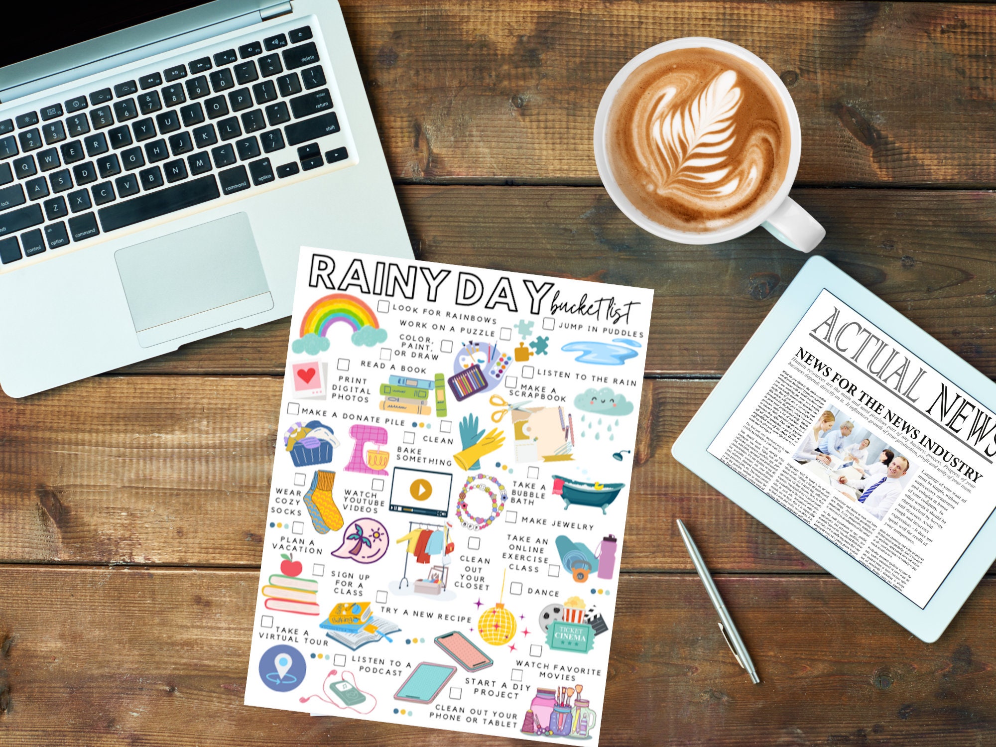 Printable Rainy Day Bucket List Rainy Day Todo List Etsy Canada