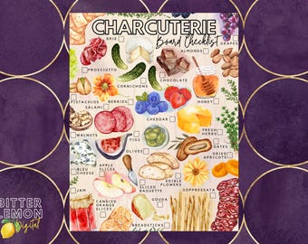 Printable Charcuterie Board Checklist | Meat and Cheese Board Grocery List
