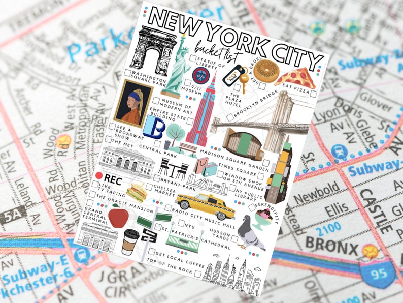Printable New York City Bucket List NYC Todo List Etsy