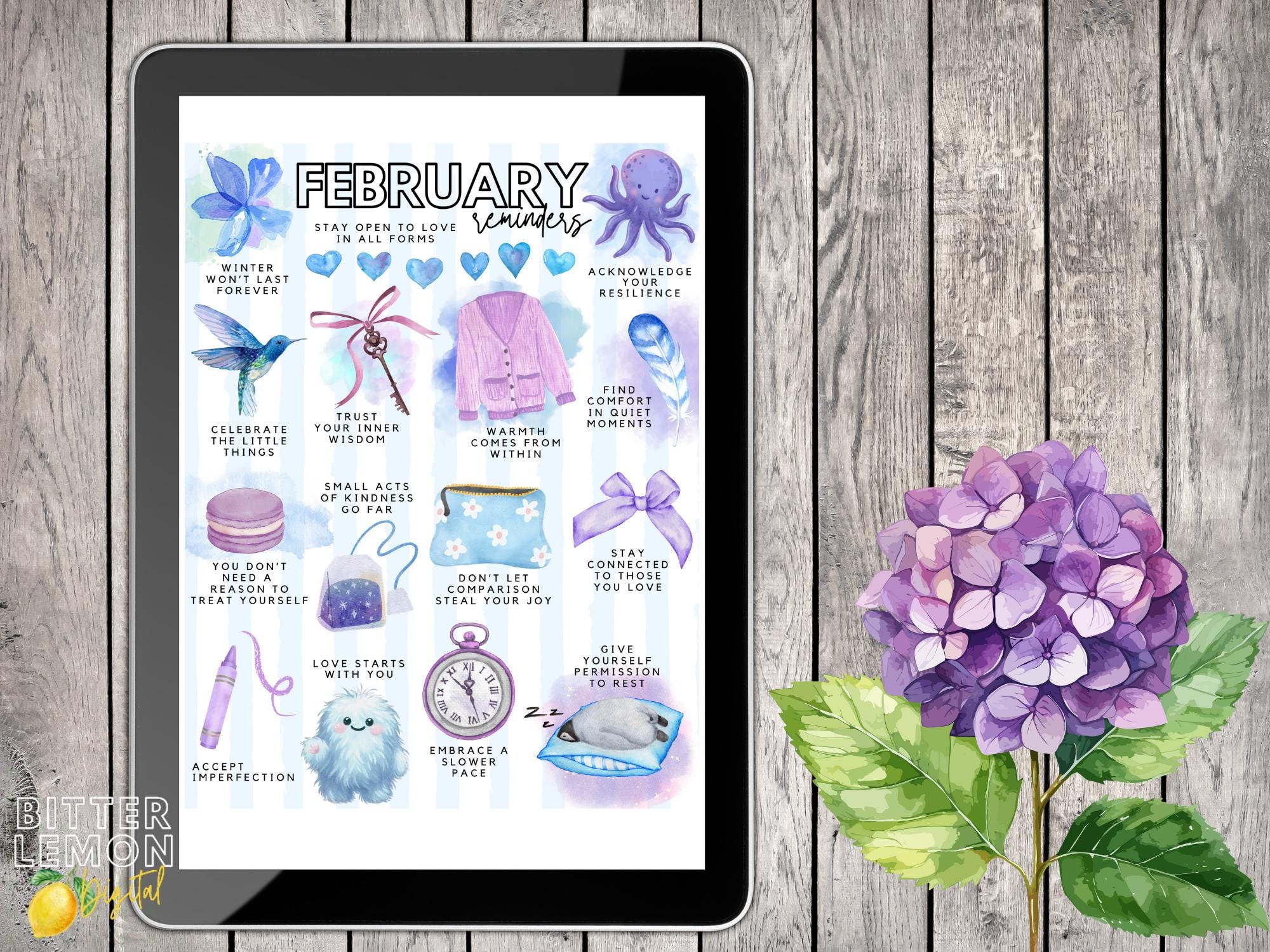 Printable February Reminders List | February Affirmations - Etsy