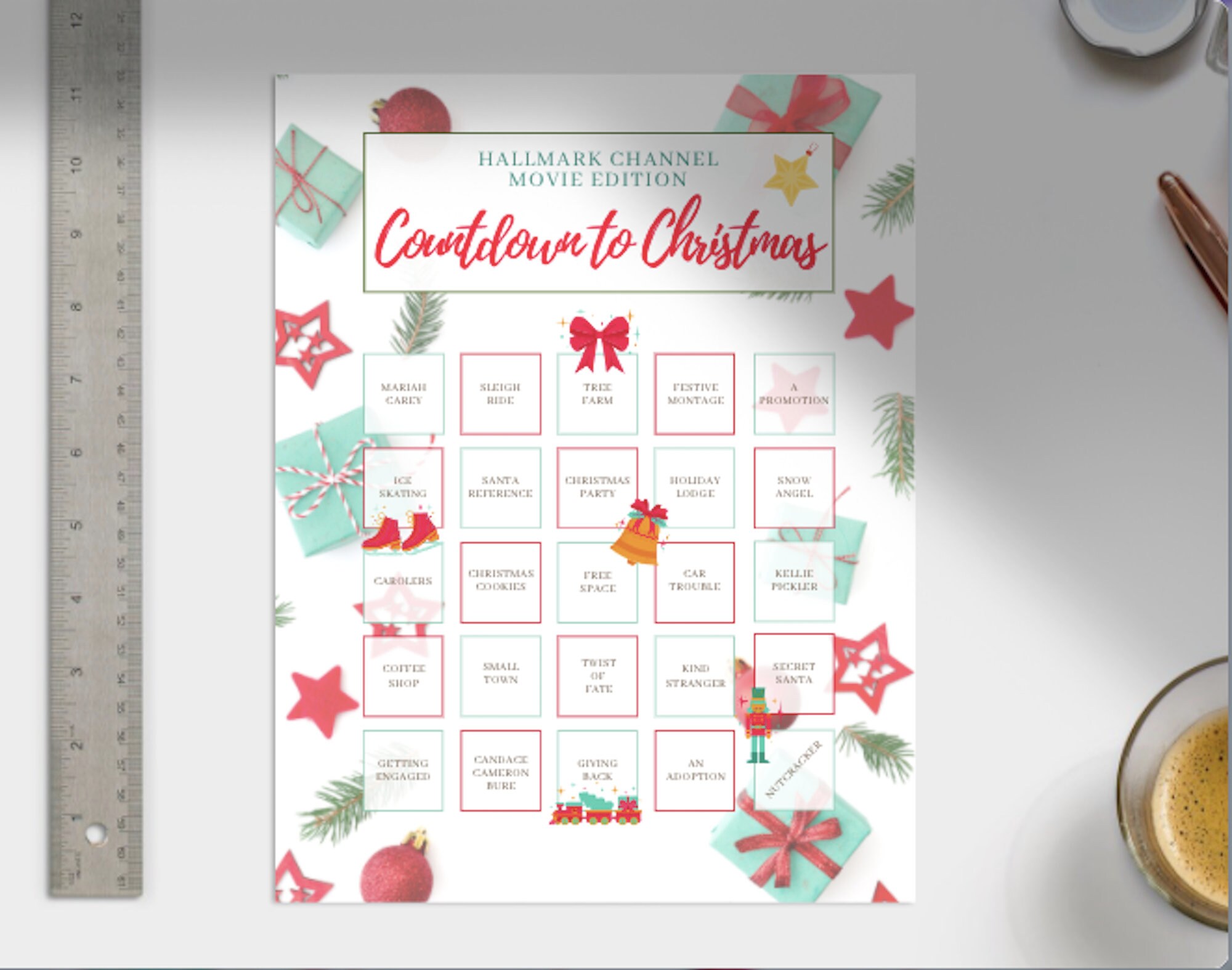Countdown to Christmas Hallmark Christmas Movie Printable Etsy