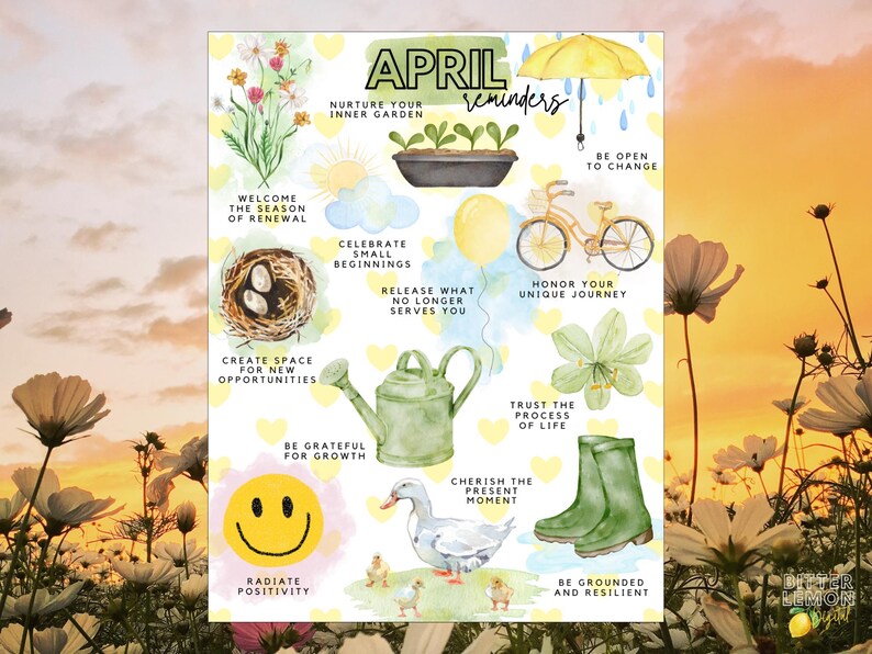 Printable April Checklist Value Pack: Reminders & Bucket List (PDF) - Etsy