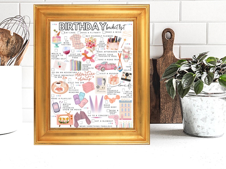 Printable Birthday Bucket List Birthday Activities List Etsy