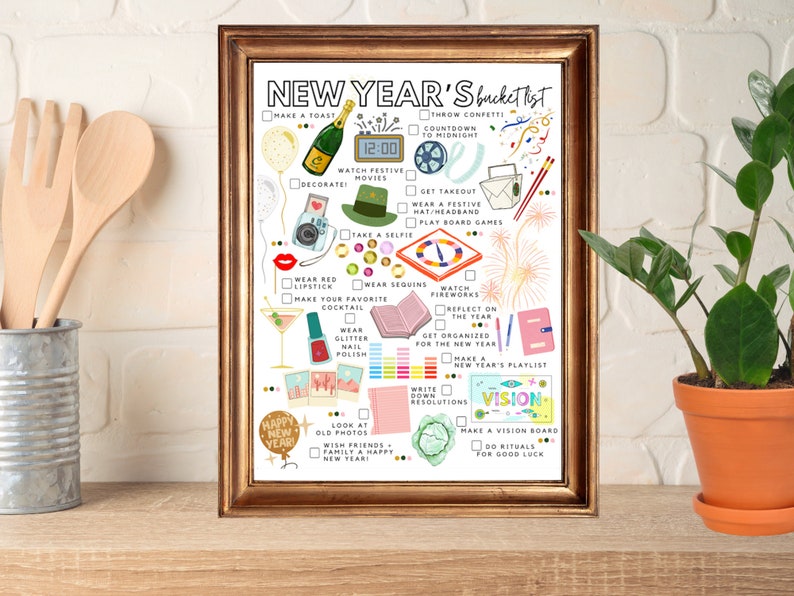 Printable New Year's Bucket List New Year's Todo List Etsy