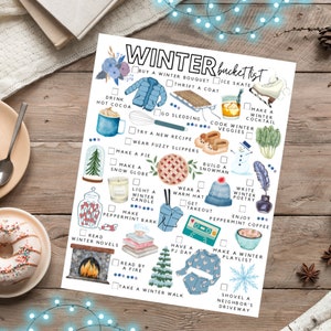 Druckbare Winter Bucket List | To-Do-Liste für den Winter