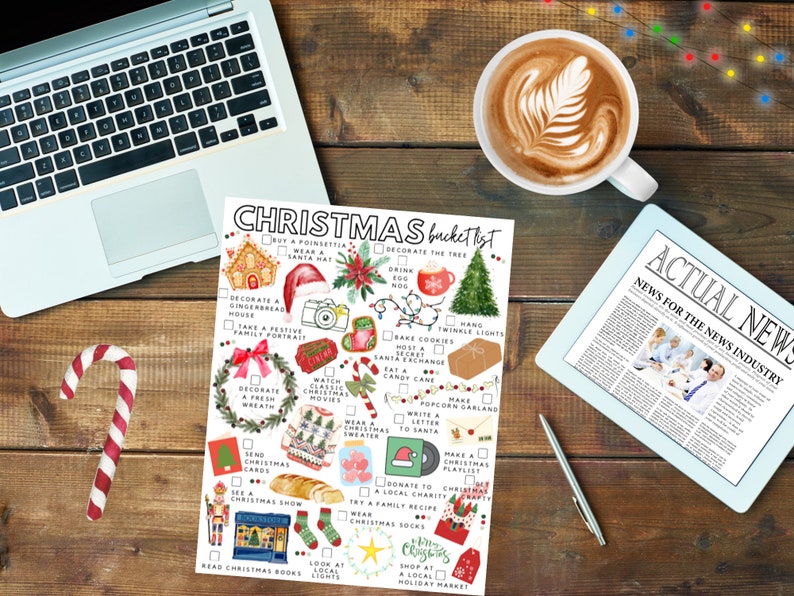 Druckbare Weihnachts Bucket List ToDoListe für Weihnachten Etsy.de