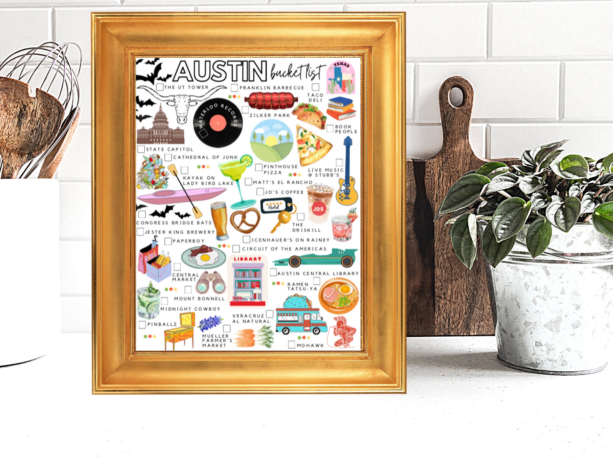 Printable Austin Texas Bucket List Austin Texas Todo List Etsy