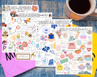 Printable Self-Improvement Checklist Value Pack | Self-Empowerment Bucket Lists