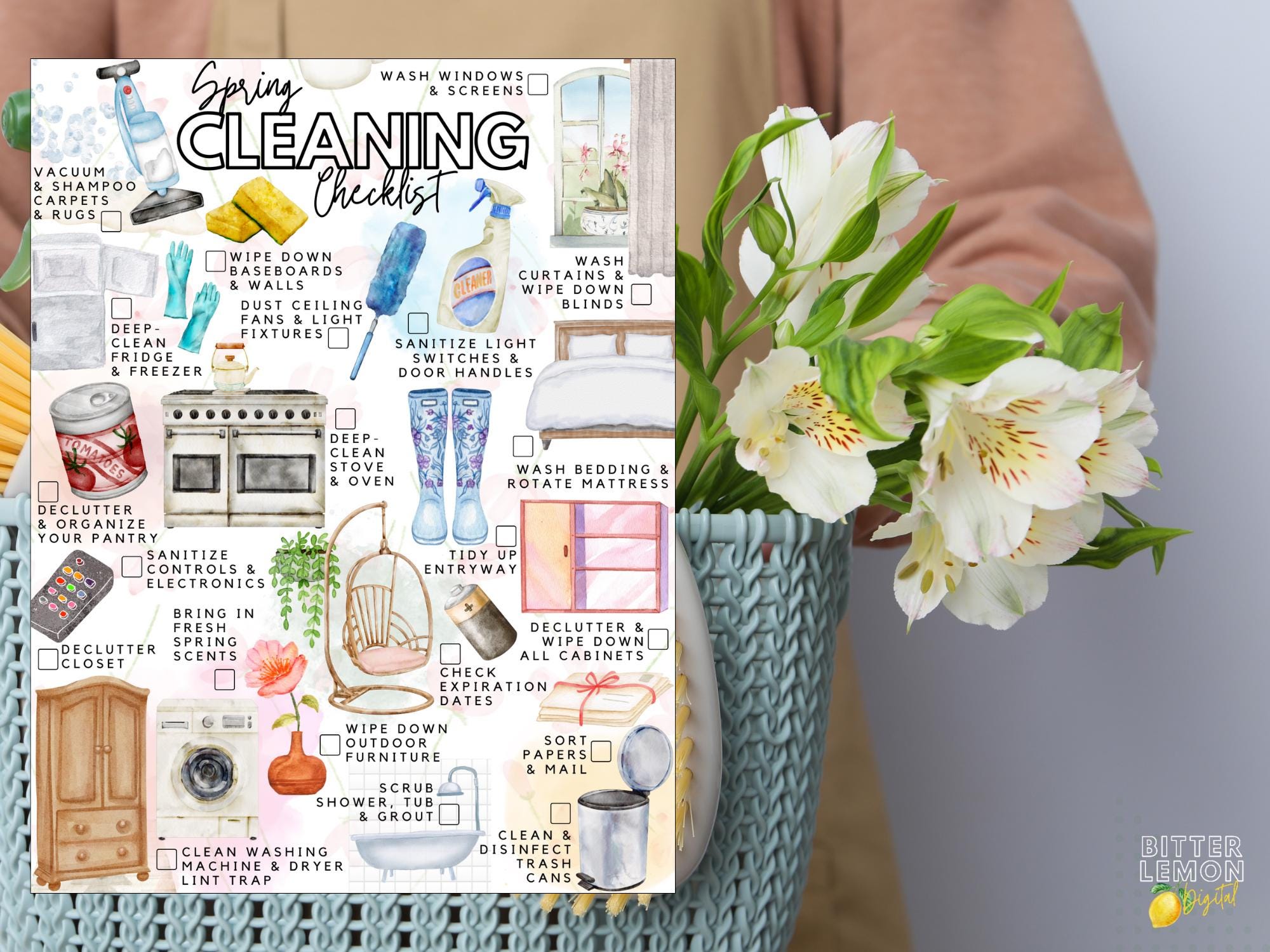 Spring Cleaning Checklist Printable | Deep House Clean List PDF - Etsy
