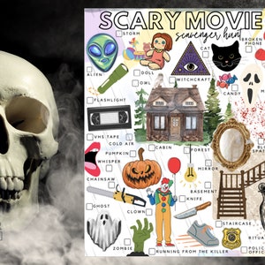 Printable Scary Movie Scavenger Hunt | Horror Movie Checklist