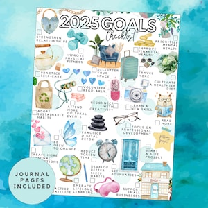 Printable 2025 Goals Checklist | 2025 New Year's Resolutions List