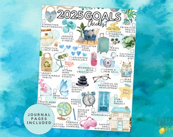 Printable 2025 Goals Checklist | 2025 New Year's Resolutions List