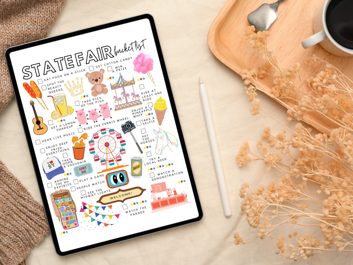 Printable State Fair Bucket List State Fair Todo List Etsy