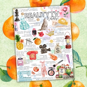 Printable Reality TV Watchlist | Television Show Checklist