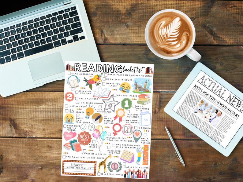 Printable Reading Bucket List Reading Todo List Etsy