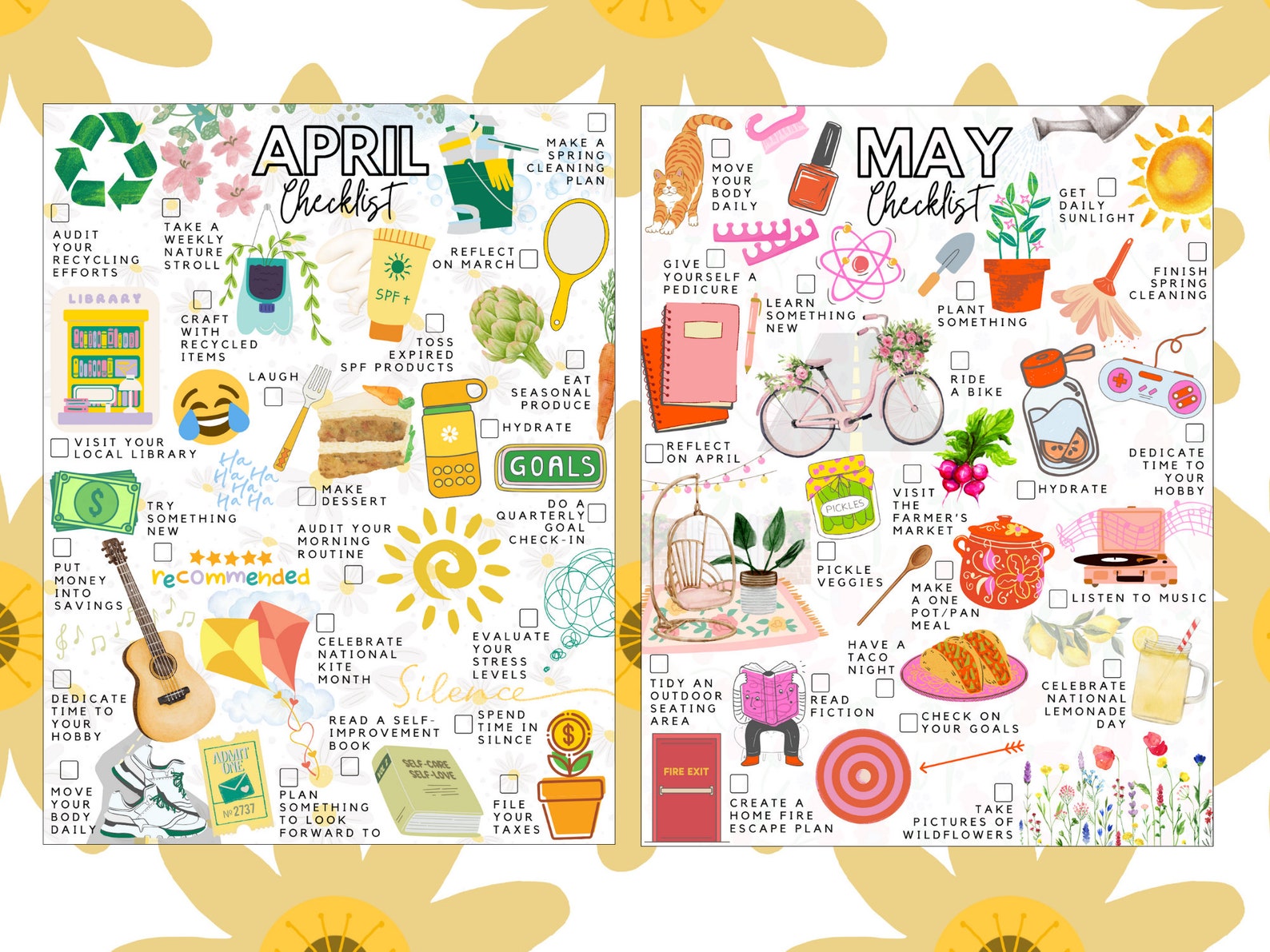 Printable Monthly Checklists Set of 12 | Annual Monthly Value Pack - Etsy