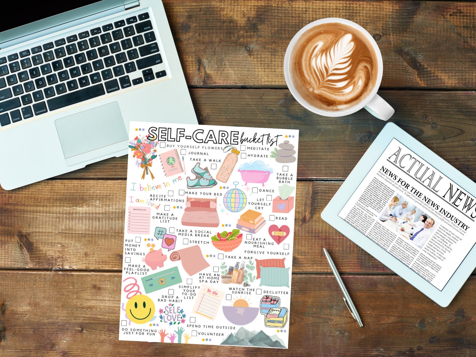 Printable Selfcare Bucket List Selflove Todo List Etsy