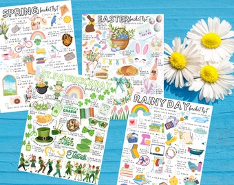 Printable Spring Bucket List Value Pack of 4 | Spring to-do Lists