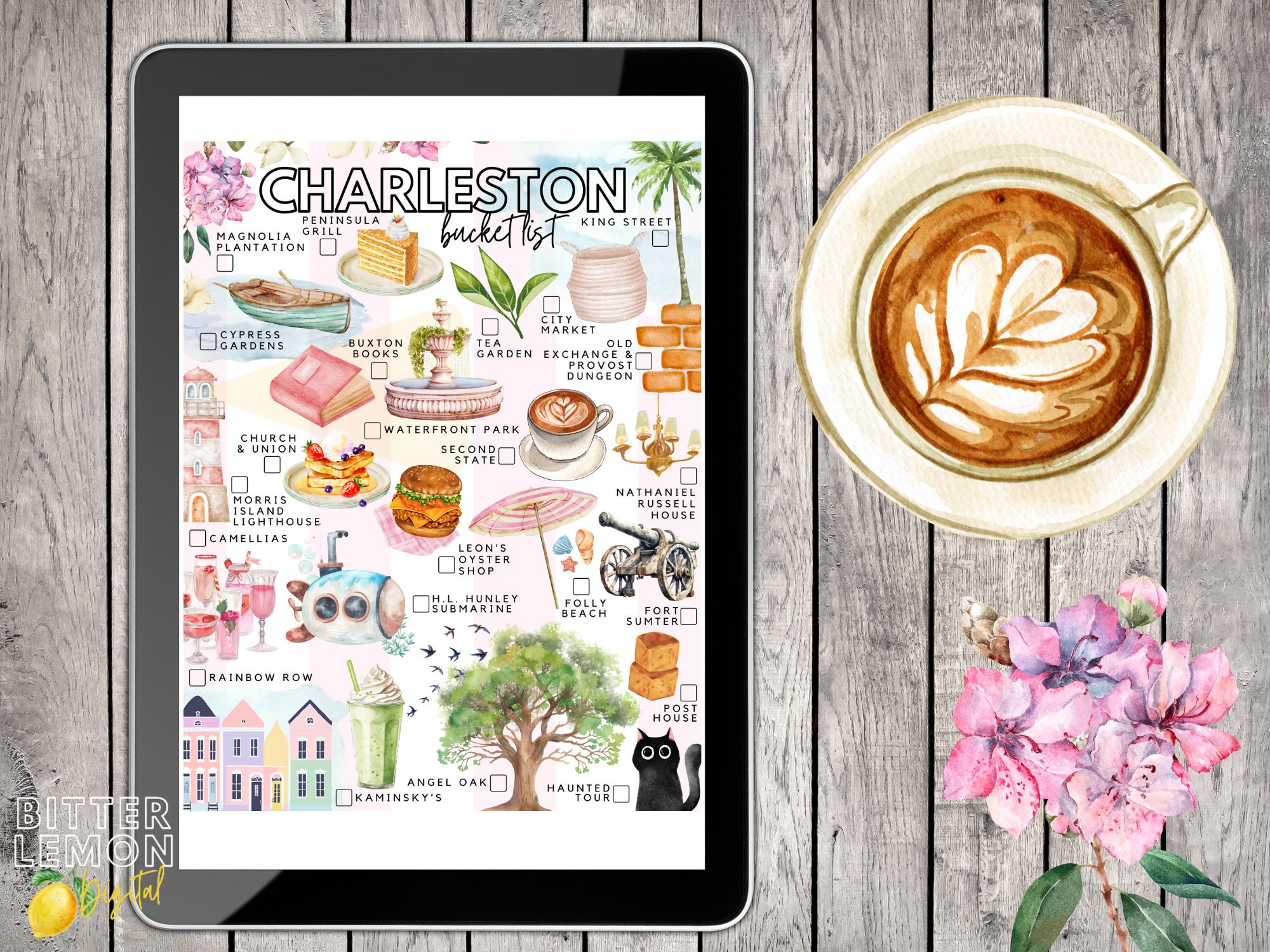 Printable Charleston Bucket List Charleston South Carolina Todo List