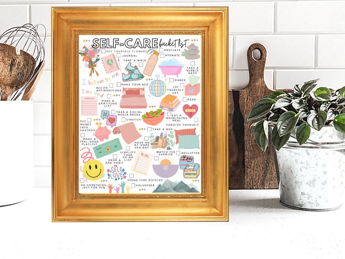 Printable Selfcare Bucket List Selflove Todo List Etsy