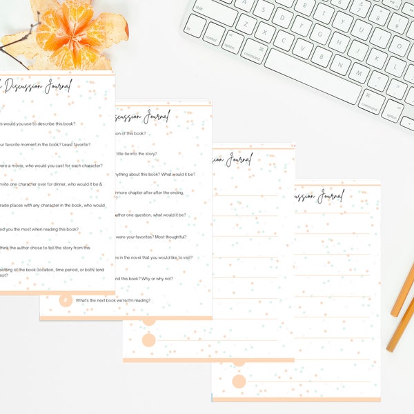 Book Club Discussion Journal Printable | Scattered Stars