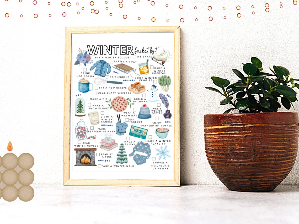 Printable Winter Bucket List Winter To-do List - Etsy