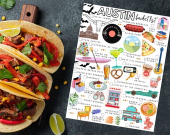 Printable Austin Texas Bucket List | Austin Texas to-do List