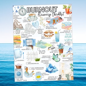 Printable Burnout Recovery Checklist | Burnout Self-Care To-do List