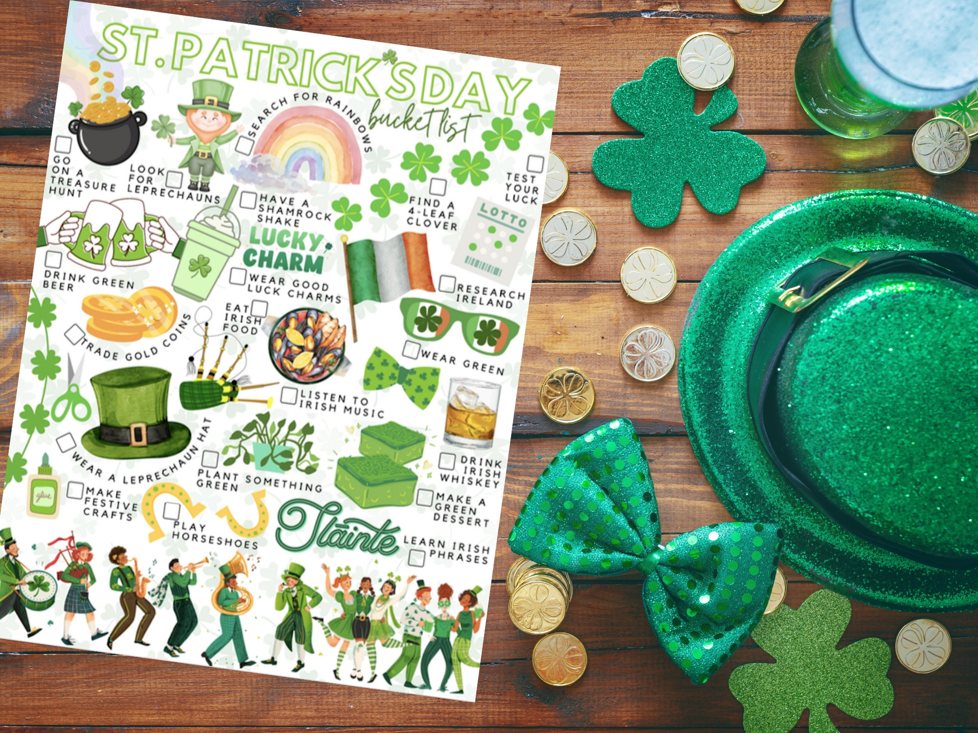 Printable St. Patrick's Day Bucket List St. Patrick's Day To-do List - Etsy