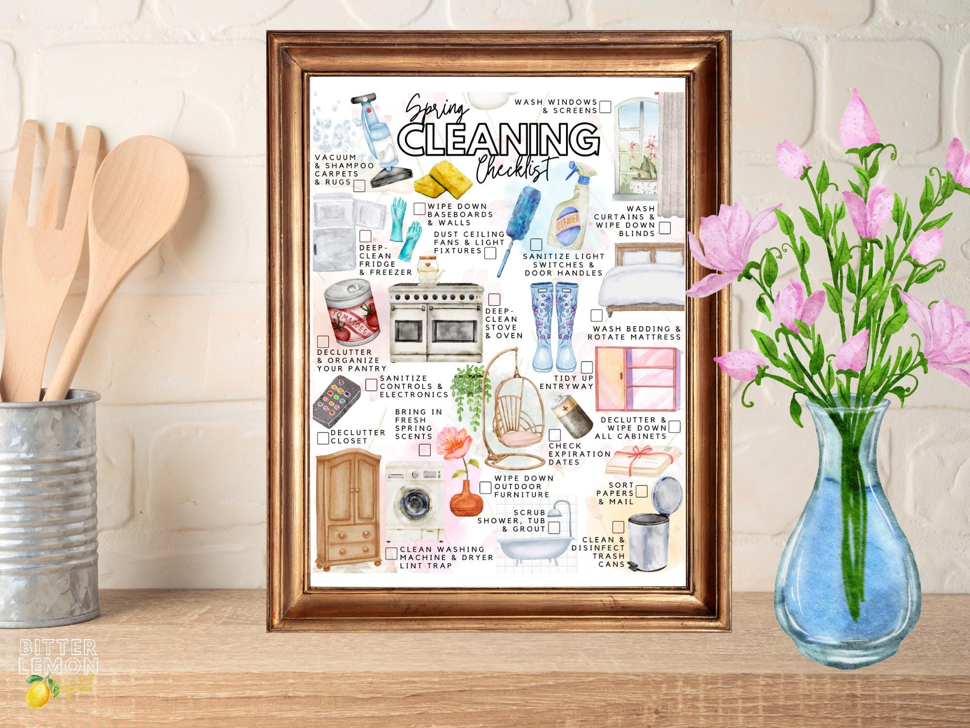 Spring Cleaning Checklist Printable | Deep House Clean List PDF - Etsy