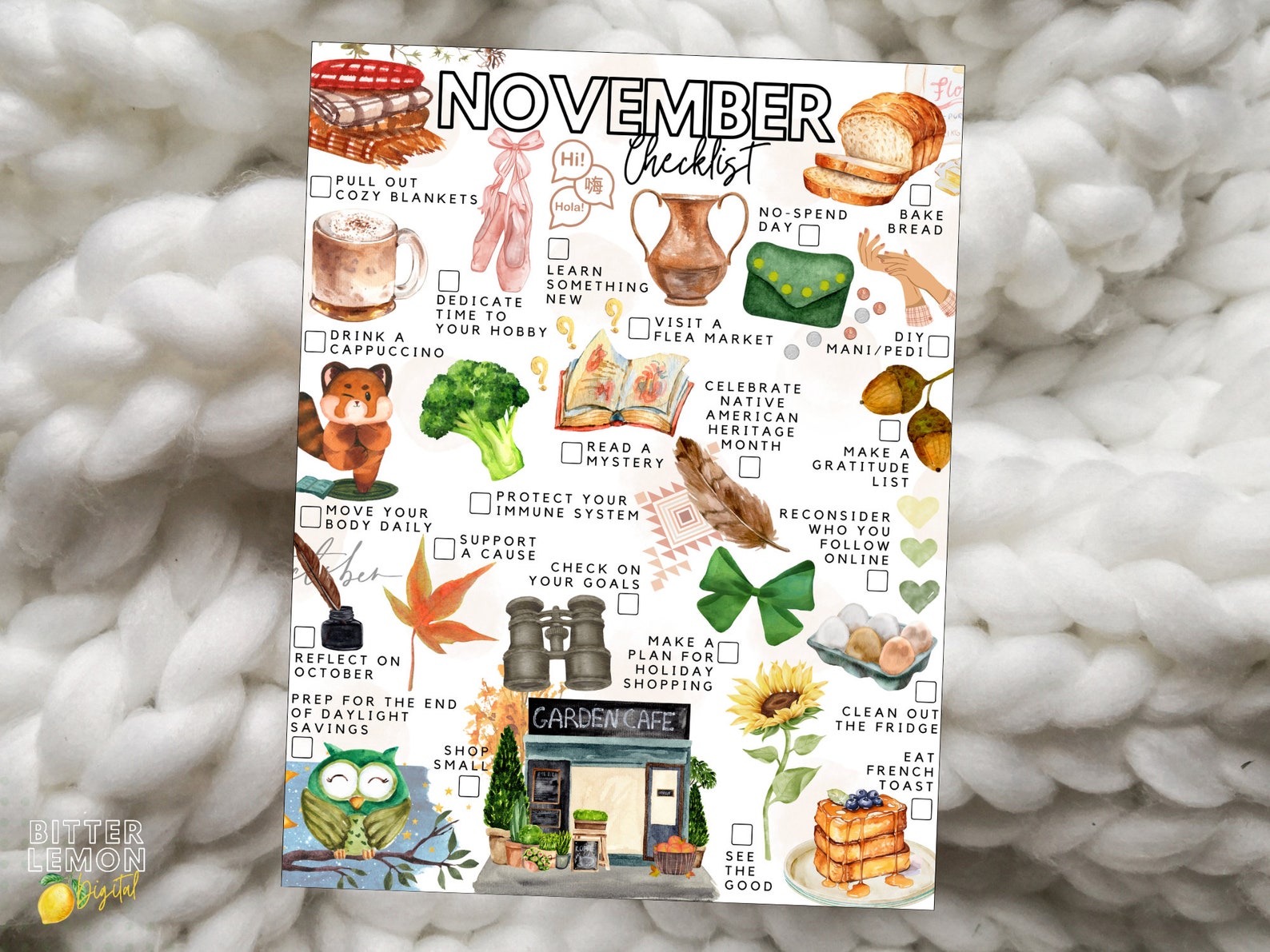 Printable Monthly Fall Checklist Value Pack | October November December ...