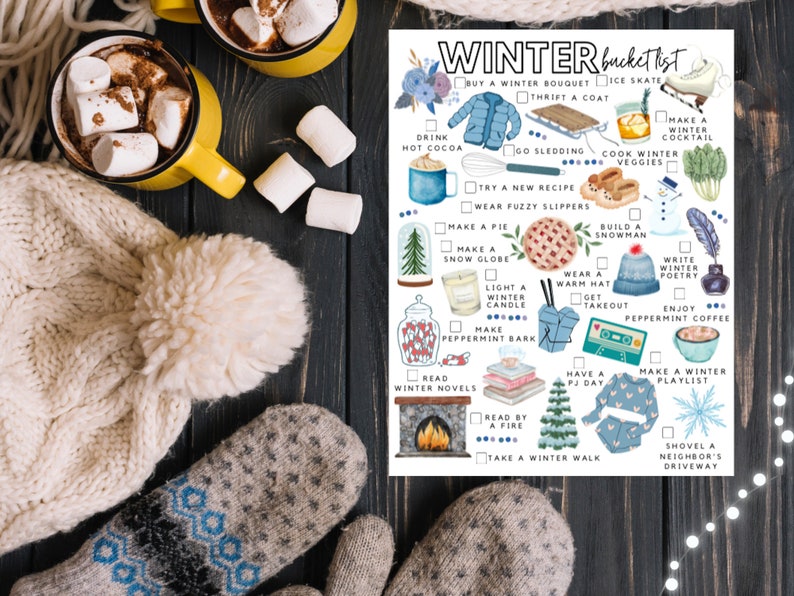 Printable Winter Bucket List Winter To-do List - Etsy