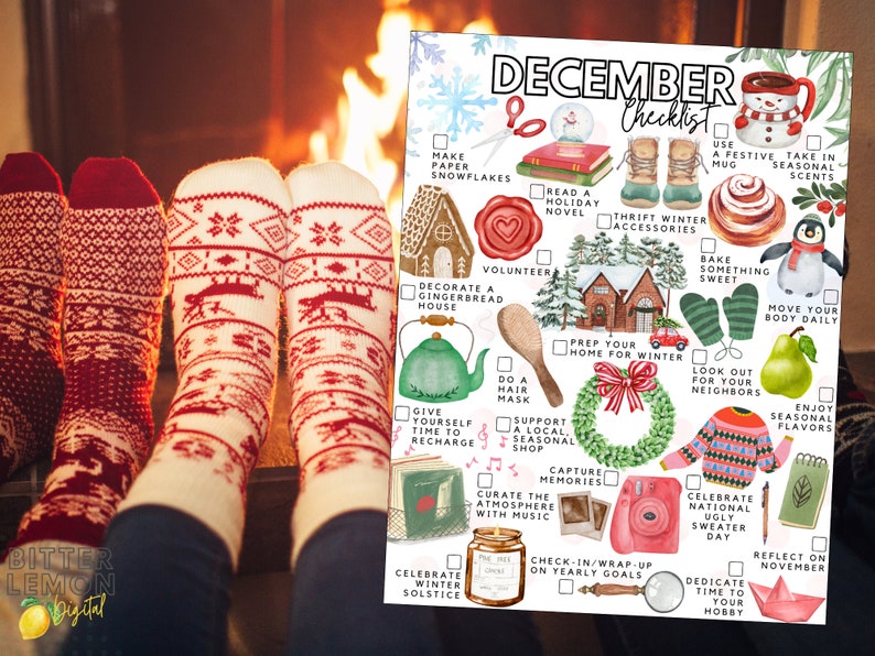 Printable December Checklist | December Bucket List - Etsy