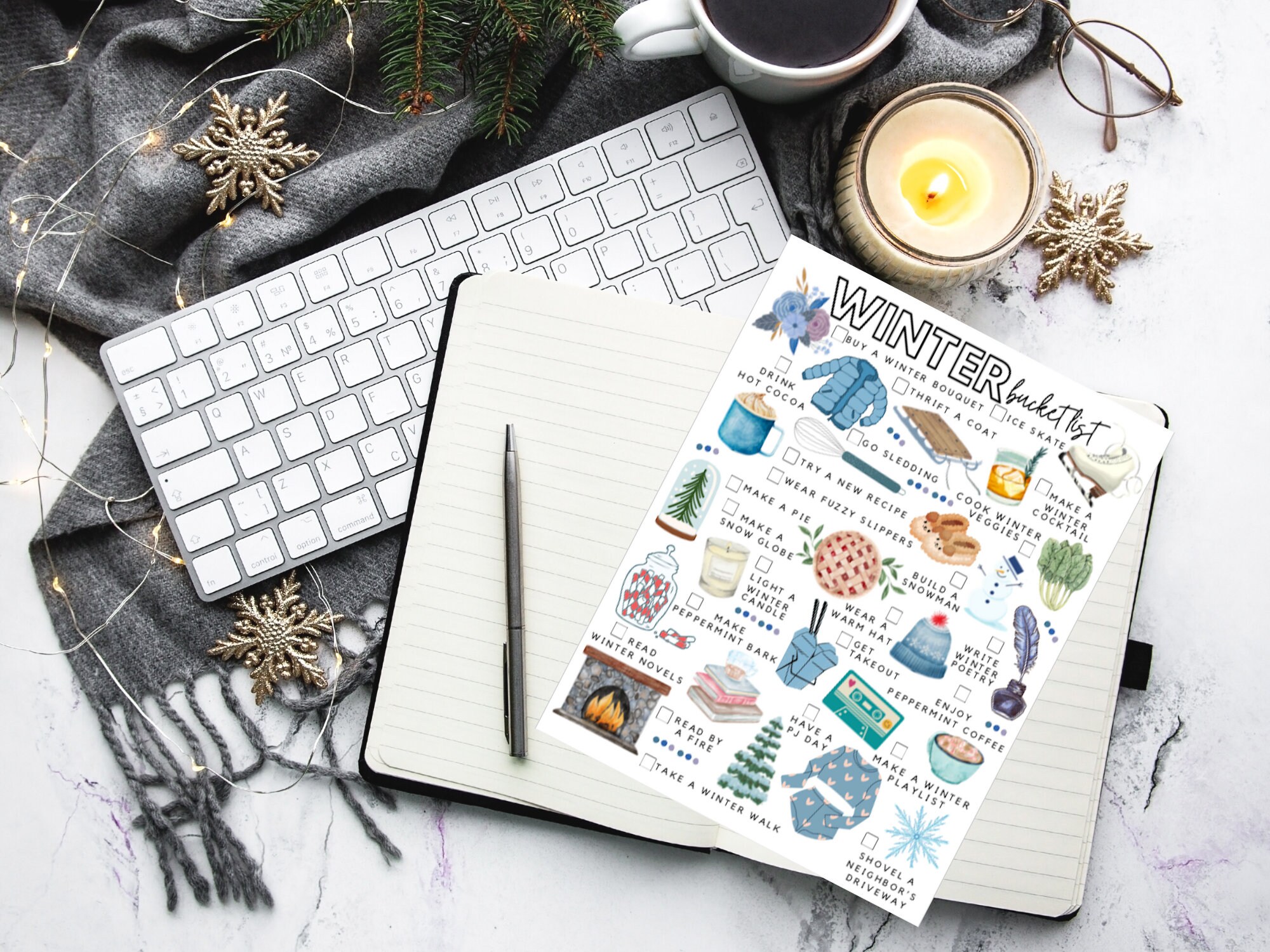 Printable Winter Bucket List Winter To-do List - Etsy