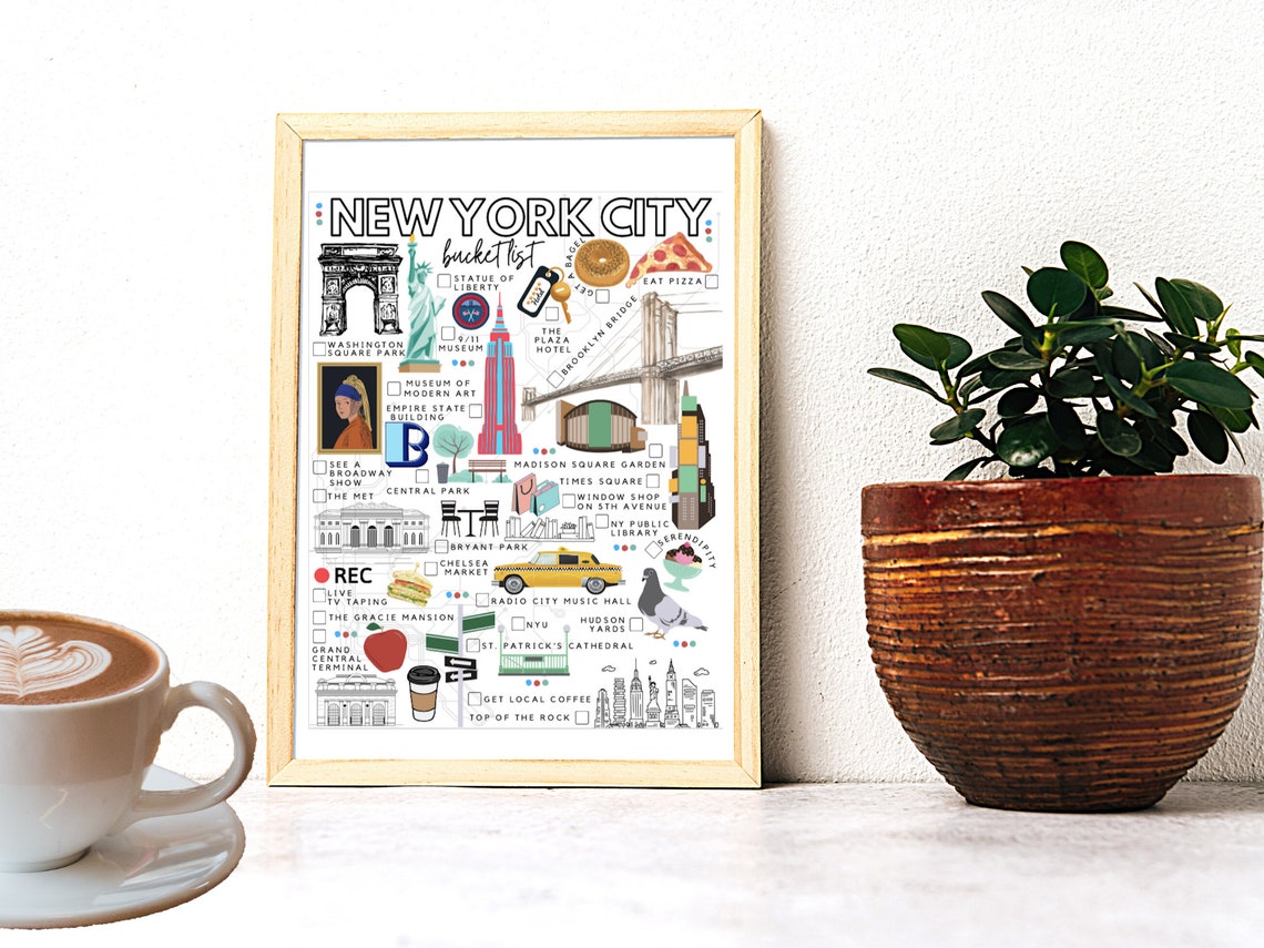 Printable New York City Bucket List NYC Todo List Etsy