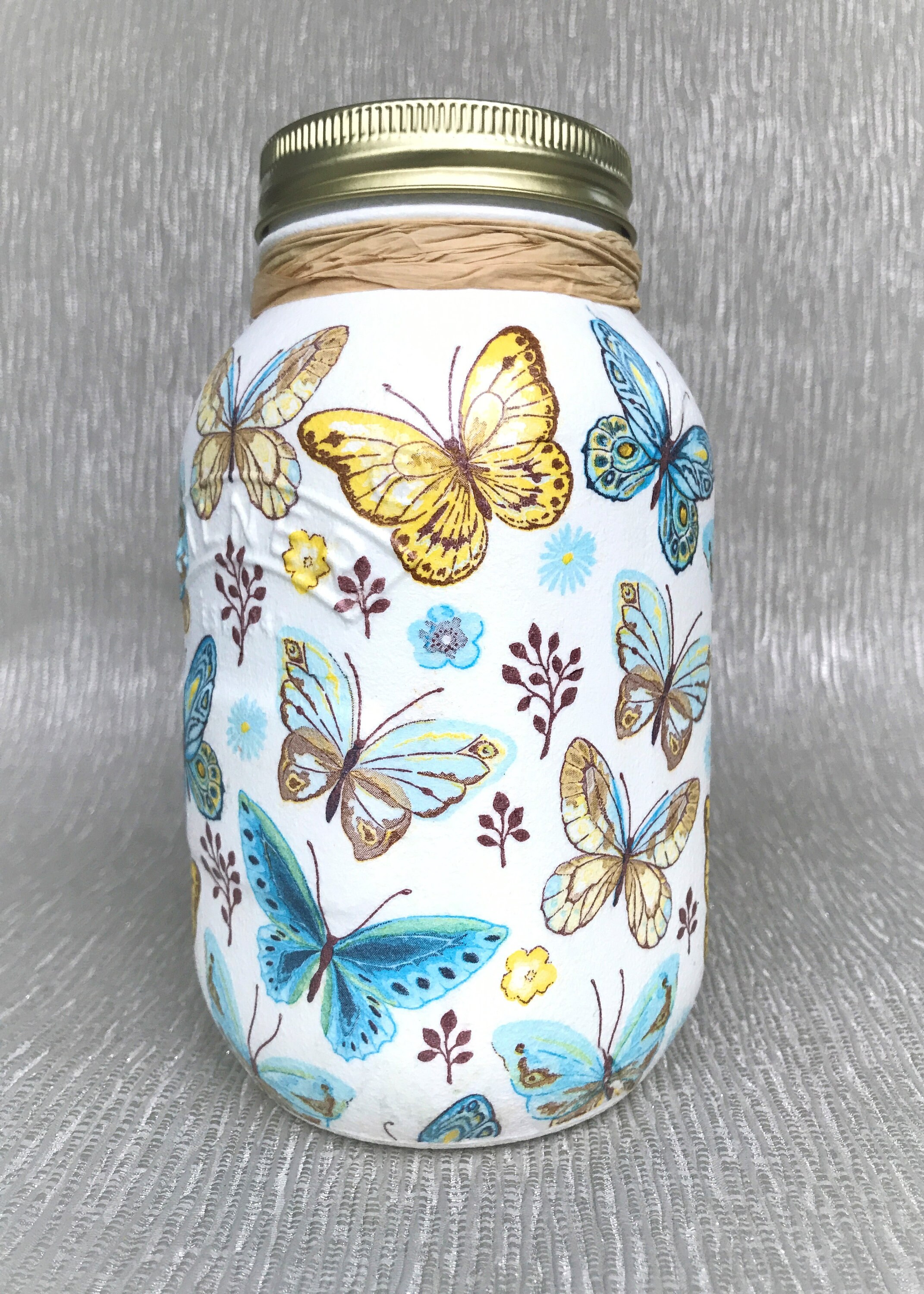 Butterfly gifts Birthday gift Blue Flowers and butterfly Etsy
