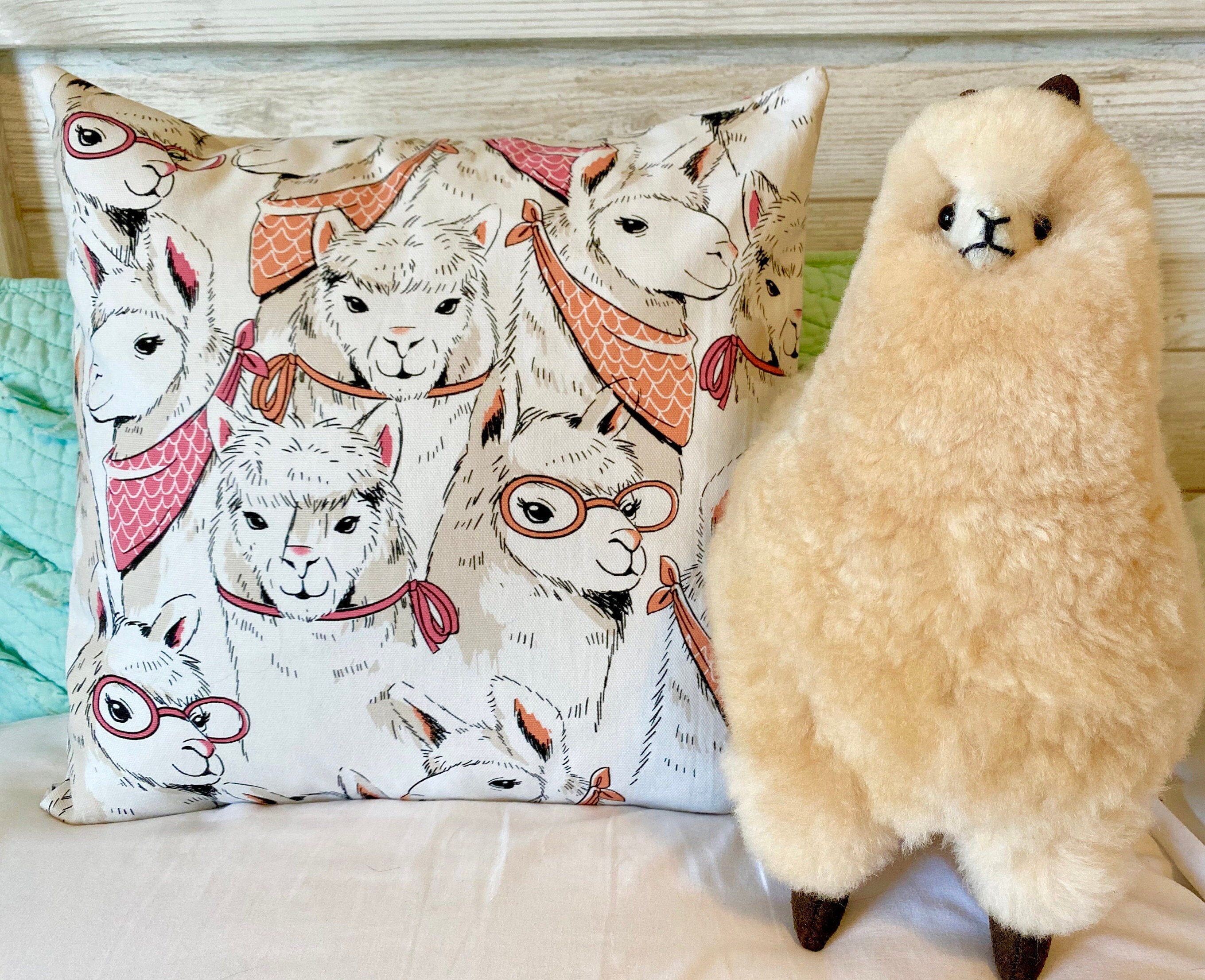 Llama Pillow Cover 16 X 16 Inches Animal Print Llamas Etsy