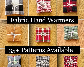 Pair of Hand Warmers, Flannel Handwarmers with Rice, Set of Two, Cold Pack, Microwavable Heating Pack, Gifts under 10, Stocking Stuffer