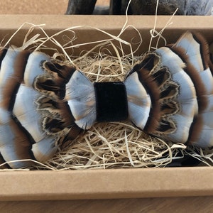 Handmade Partridge & Pheasant Feather Bow Tie- Style C